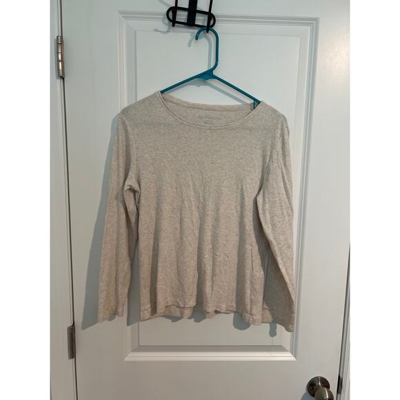 Chico's Tops - Chico’s Cream/Gray Long Sleeve Tee – Size 1 (US Medium/8-10)